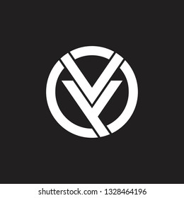 letters vy circle geometric logo vector