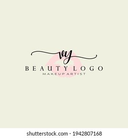 Letters VY, Watercolor Lips, Premade Logo Design, Logo for Makeup Artist Business Branding, Blush Beauty Boutique Logo Design, Calligraphy Logo