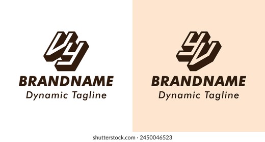 Letters VY and YV 3D Monogram Logo, Suitable for business with VY or YV initials