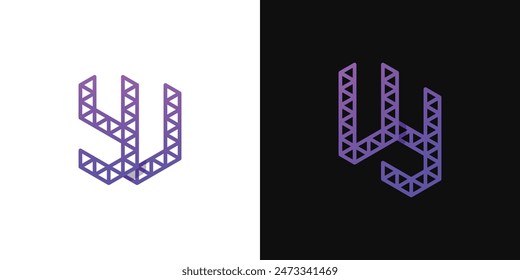 Letters VY and YV Polygon Logo, suitable for business related to polygon with YV or VY initials