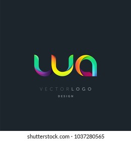 Letters W A, W & A logo, multi colour letters icon vector template.