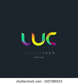 Letters W C, W & C logo, multi colour letters icon vector template.