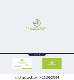 Letters W D, A&D joint logo icon with business card vector template