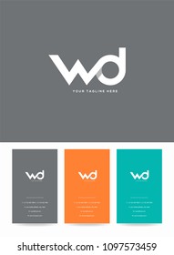 Letters W D joint logo, emblem or icon with business card vector template.

