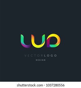 Letters W D, W & D logo, multi colour letters icon vector template.