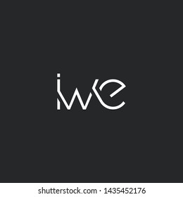 Letters I W E Joint logo icon vector element.