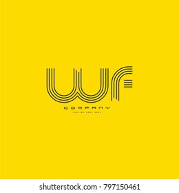 Letters W F joint logo icon. Stroke letter vector element.
