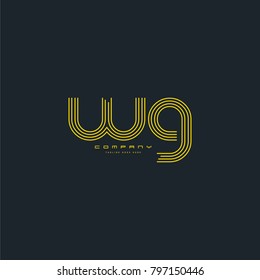 Letters W G joint logo icon. Stroke letter vector element.
