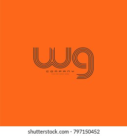 Letters W G joint logo icon. Stroke letter vector element.
