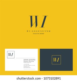 Letters W I, W & I joint logo icon with business card vector template.
