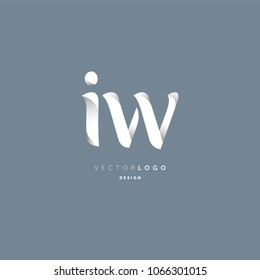 Letters I & W joint logo icon vector element.