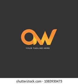 Letters A W, A & W joint logo icon vector template.