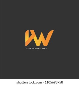 Letters I W joint logo icon vector template.
