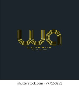 Letters W A joint logo icon. Stroke letter vector element.
