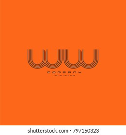 Letters W & W joint logo icon. Stroke letter vector element.

