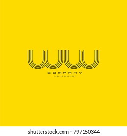 Letters W & W joint logo icon. Stroke letter vector element.
