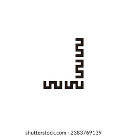 Letters W, letter J square geometric symbol simple logo vector