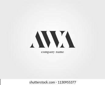 Letters A W A logo icon vector template.