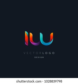 Letters I W, I & W logo, multi colour letters icon vector template.