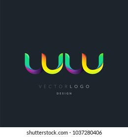 Letters W W, W & W logo, multi colour letters icon vector template.