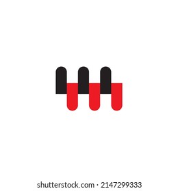 The letters W and M fold. paper or fence simple symbol logo vector