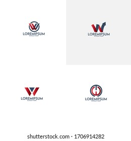 Letters W M, W&M joint logo icon with Bundle vector template