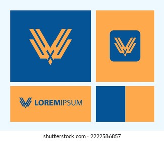 Letters W, M and W or WMW line logo design. Linear minimal stylish emblem. Luxury elegant vector element. Premium business logotype. Graphic alphabet symbol for corporate business identity
