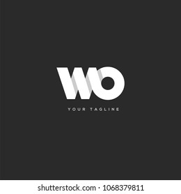 Letters W O, W & O joint logo icon vector template.