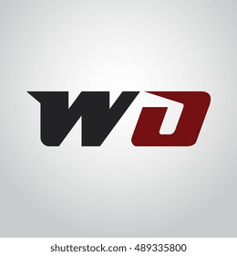 The letters W and O logo automotive black and red colored