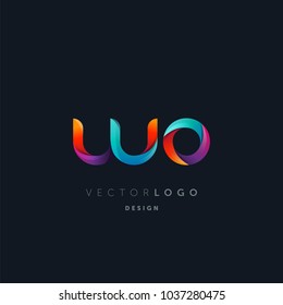 Letters W O, W & O logo, multi colour letters icon vector template.