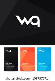 Letters W Q joint logo, emblem or icon with business card vector template.
