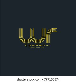 Letters W & R joint logo icon. Stroke letter vector element.
