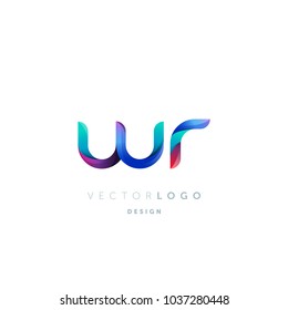 Letters W R, W & R logo, multi colour letters icon vector template.