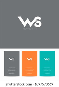 Letters W S joint logo, emblem or icon with business card vector template.
