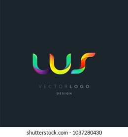 Letters W S, W & S logo, multi colour letters icon vector template.