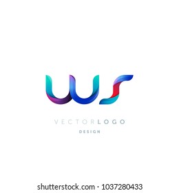 Letters W S, W & S logo, multi colour letters icon vector template.