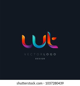 Letters W T, W & T logo, multi colour letters icon vector template.