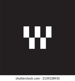 
Letters W and Y black and white, fold, rectangle simple symbol vector logo