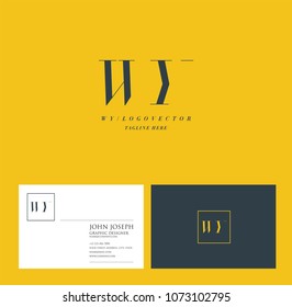 Letters W Y, W & Y joint logo icon with business card vector template.
