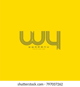 Letters W Y joint logo icon. Stroke letter vector element.