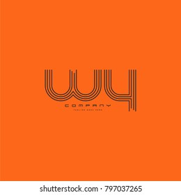 Letters W Y joint logo icon. Stroke letter vector element.