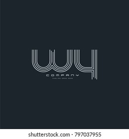 Letters W Y joint logo icon. Stroke letter vector element.