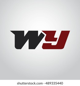 The letters W and Y logo automotive black and red colored