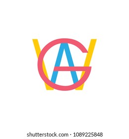 letters wag simple logo vector