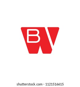 letters wb simple geometric logo vector