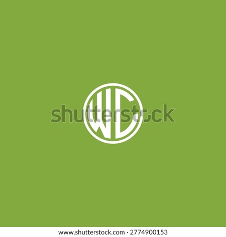 letters wc text logo design vector
