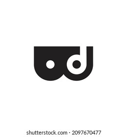 letters wd simple geometric logo vector