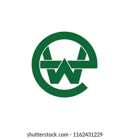 letters we linked circle logo vector