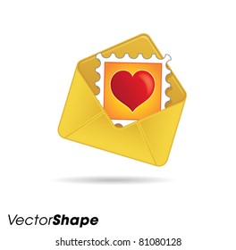 Letters web application icons no.9, sending love notes, vector illustration