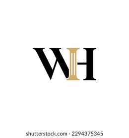 Letters WH and Pillar Logo Theme 002